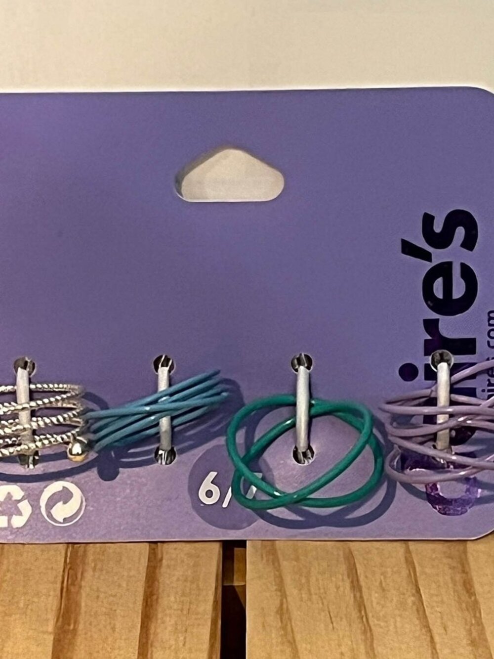 3/$12.00 Claire's Purple & Blue Coil Ring Set